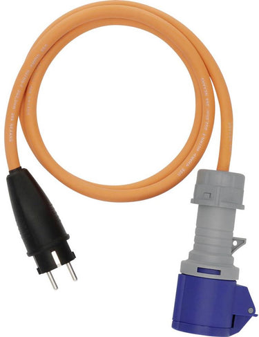 Brennenstuhl campingadapterkabel met geaarde stekker en cee-koppeling met led-spanningsindicator (1,5m kabel in oranje, h07rn-f 3g2,5, 230v 16a, permanent gebruik buitenshuis ip44, made in germany)