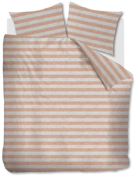 Vtwonen - bold stripe dekbedovertrek - lits-jumeaux - 240x200 220cm - pastelroze