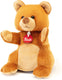 Trudi - puppets handpop beer 24 cm - handgemaakt in italie - zacht pluche - knuffeldier voor jongens en meisjes - bruin - 16x24x15 cm maat s
