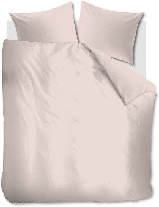 Ambiante cotton uni dekbedovertrek - lits-jumeaux - 240 x 200 220 cm - licht roze