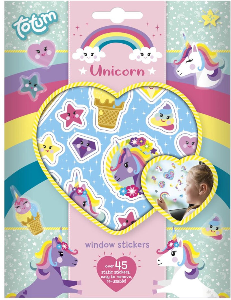 Afbeelding laden in galerijviewer, Totum unicorn raamstickers verplaatsbare stickers eenhoorn | 45 stuks niet permanent voor thuis en op reis | speelgoed junior vanaf 3 jaar
