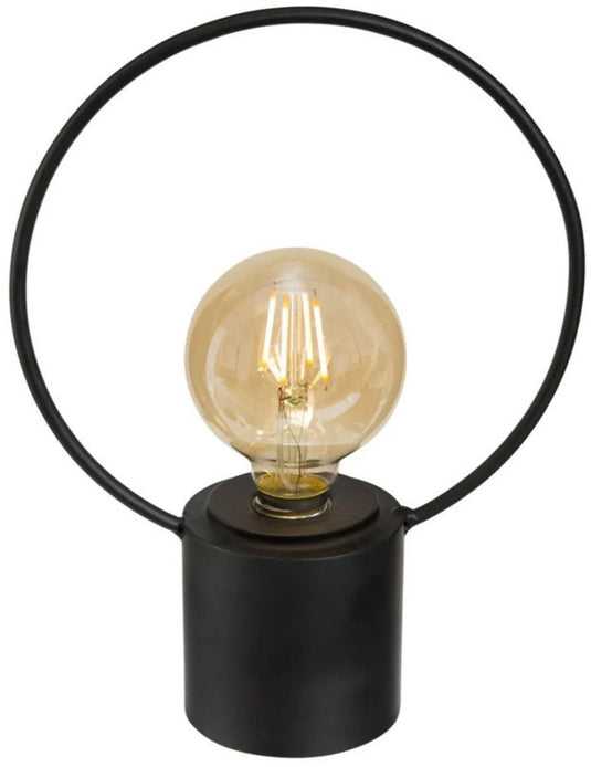 Atmosphera led lamp - zwart - metaal - zonder snoer - h27.5 cm - vintage - tafellamp nachtlamp