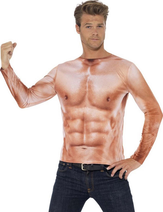 Vegaoo nep spieren tee shirt - verkleedkleding - medium
