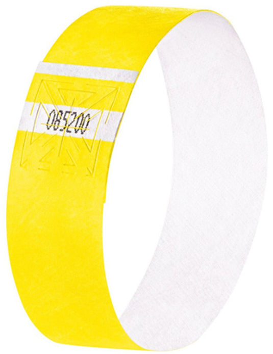 Sigel evenementenbandjes - super soft - 255x25mm - neon geel - 520 stuks - si-eb223