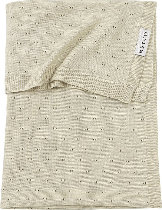 Meyco baby ajour wiegdeken - bamboe - soft sand - 75x100cm - 0.3 tog
