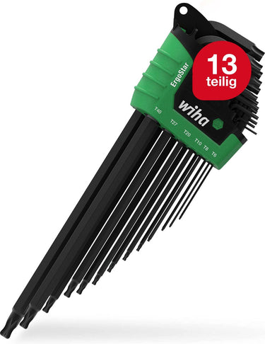 Wiha stiftsleutelset in ergostar houder torx® kogelkop 14-delig chemisch gezwart in blister - 43847