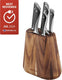 Jamie oliver by tefal messenset - 6-delig - inclusief messenblok - hout rvs - professionele kwaliteit
