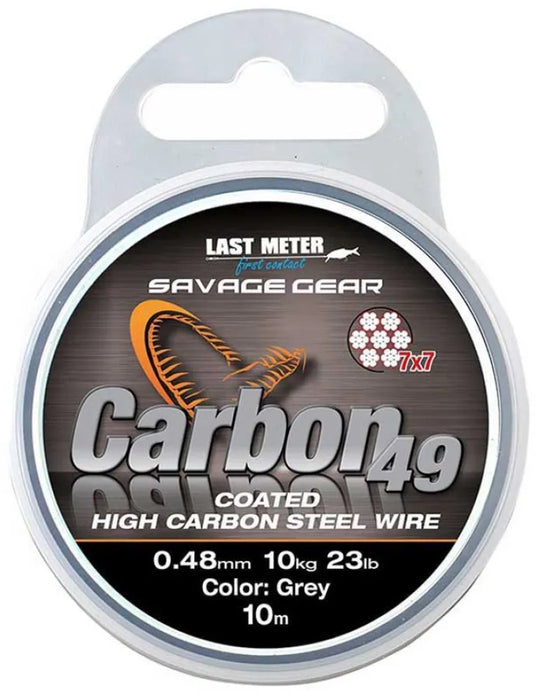 Savage gear carbon49 grey coated high carbon steel wire 10m