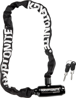 Kryptonite keeper 585-ketting met geïntegreerd slot – kettingslot fiets – fietsslot met ketting elektrische fiets – 85 cm – staal – zwart
