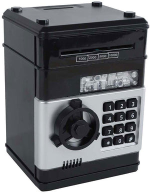 Geldkluis met geheime code zwart, 19,5cm