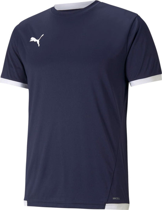 Puma teamliga jersey jr unisex sportshirt - peacoat- white