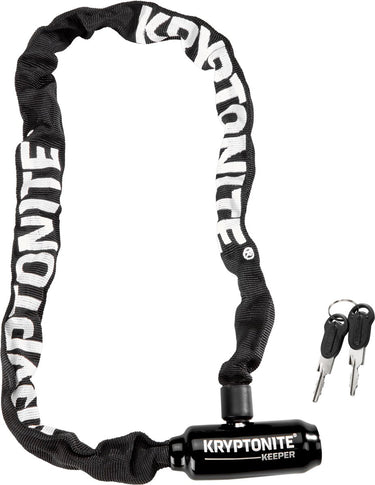 Kryptonite keeper 585-ketting met geïntegreerd slot – kettingslot fiets – fietsslot met ketting elektrische fiets – 85 cm – staal – zwart