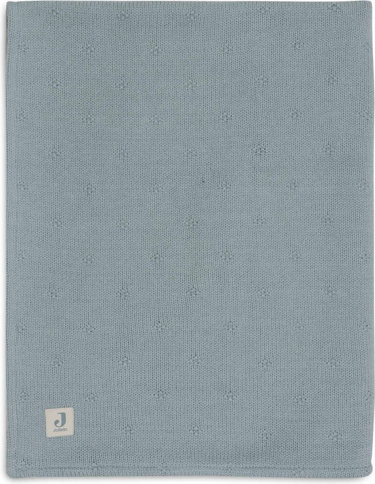 Jollein - deken ledikant 100x150cm - dekentje baby - cosy knit sea green velvet