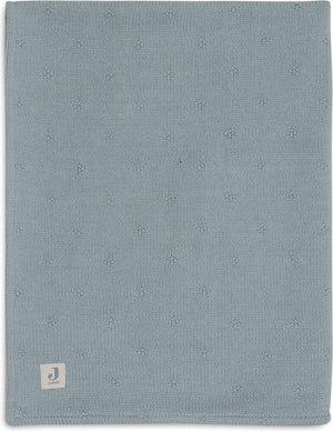 Jollein - deken wieg 75x100cm - wiegdeken, wiegdekentje, dekentje baby - cosy knit sea green velvet