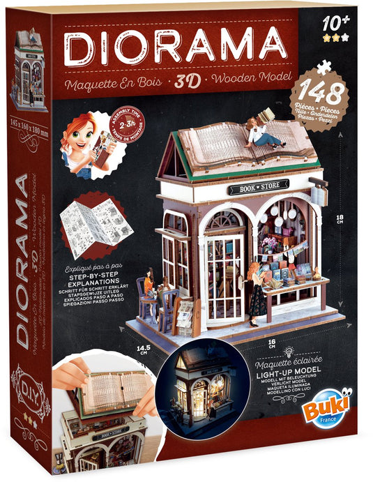 Buki france buki - modelbouwpakket - diorama - hout - thema bibliotheek