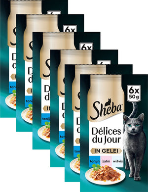 Sheba kattenvoer - delices du jour - zalm tonijn in gelei - 36x50g