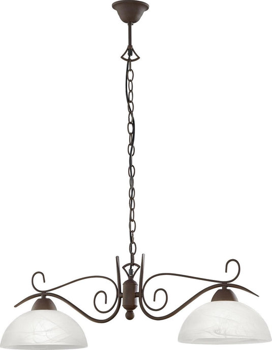 Rl live your light reality country - hanglamp - roestkleur - excl. 2x e27 4 w - plafondbevestiging - in hoogte verstelbaar
