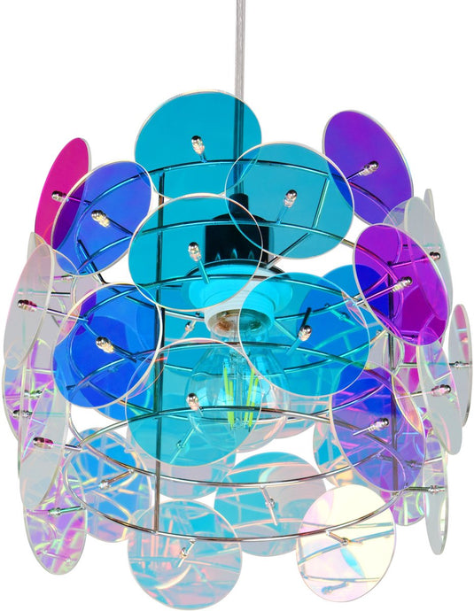 Rl live your light reality iride - hanglamp - transparant iriserend - excl. 1x e27 4 w - plafondbevestiging - in hoogte verstelbaar