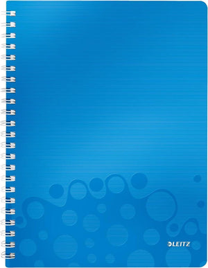 Leitz wow spiraalgebonden a4 notitieboek - 80 vel - gelijnd - fsc gecertificeerd - blauw
