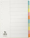 Q-connect tabbladen, a4, karton, 11-gaatsperforatie, 10 tabs, geassorteerde kleuren 25 stuks