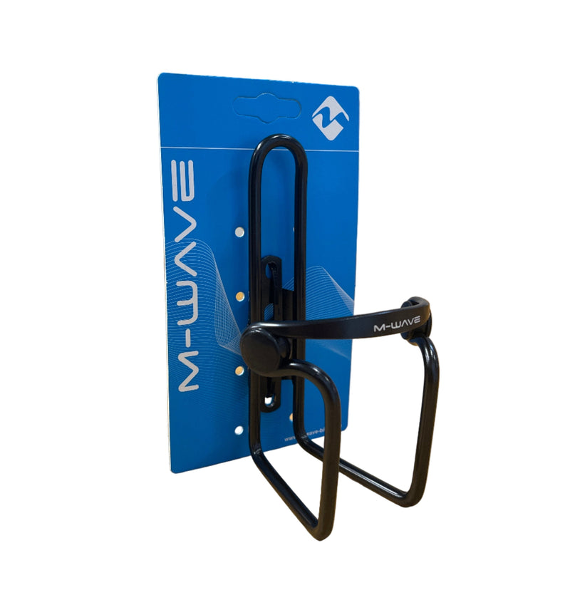 Load image into Gallery viewer, Messingschlager m-wave bidonhouder aluminium zwart met beschermdoppen
