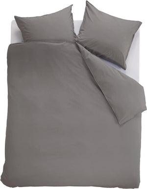 Ambiante cotton uni dekbedovertrek - effen - lits-jumeaux - 240x200 220 cm - grijs