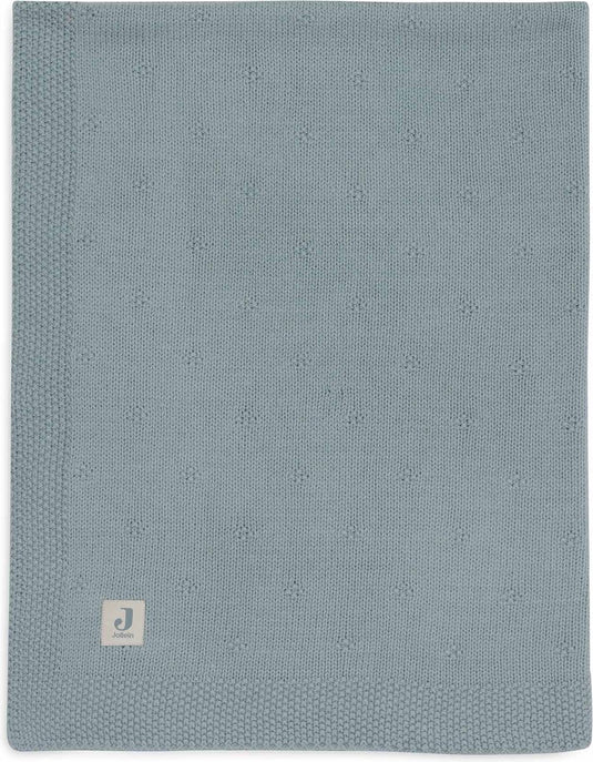 Jollein - deken wieg 75x100cm - wiegdeken, wiegdekentje, dekentje baby - cosy knit sea green