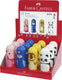 Faber-castell puntenslijper met gum - diermotieven - display 12 stuks - fc-583513