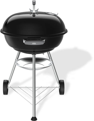 Weber compact kettle - ø 57 cm grillrooster - houtskoolbarbecue - zwart - asopvangschaal - 2 duurzame, weerbestendige wielen - handige dekselhaak - kras- en roestbestendig