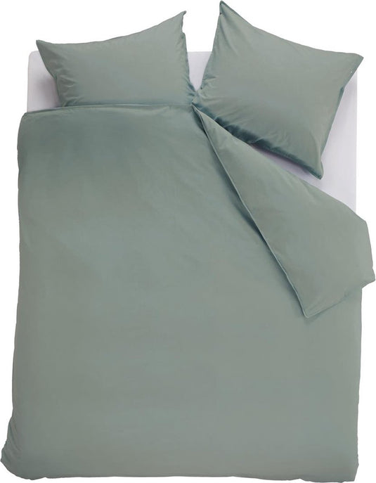 Ambiante cotton uni dekbedovertrek - effen - lits-jumeaux - 240x200 220 cm - groen
