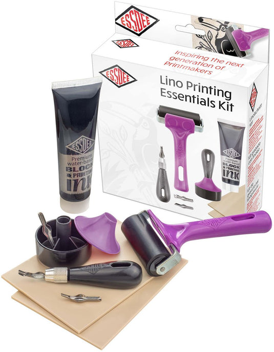 Essdee linodruk essentials kit - creatieve startersset voor block printing.