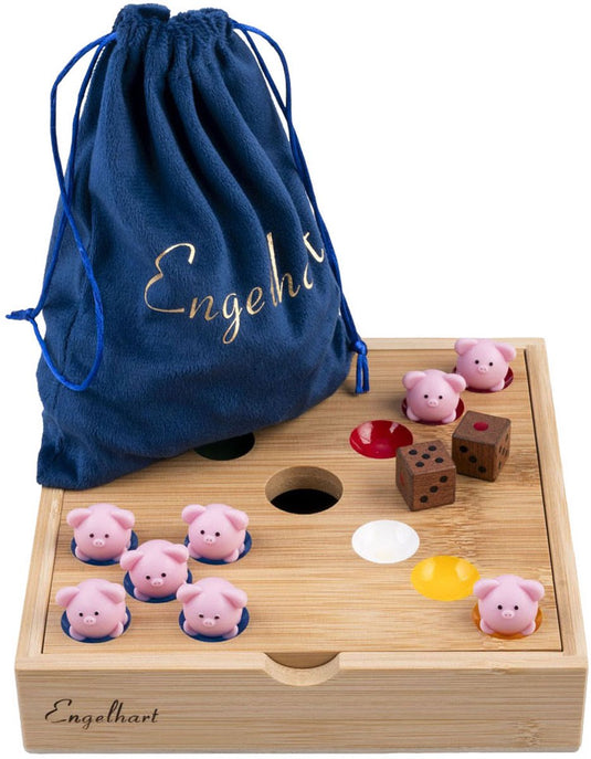 Engelhart pig hole game – bamboe – 60 siliconen varkentjes – strategisch gezelschapsspel – tactisch bordspel –