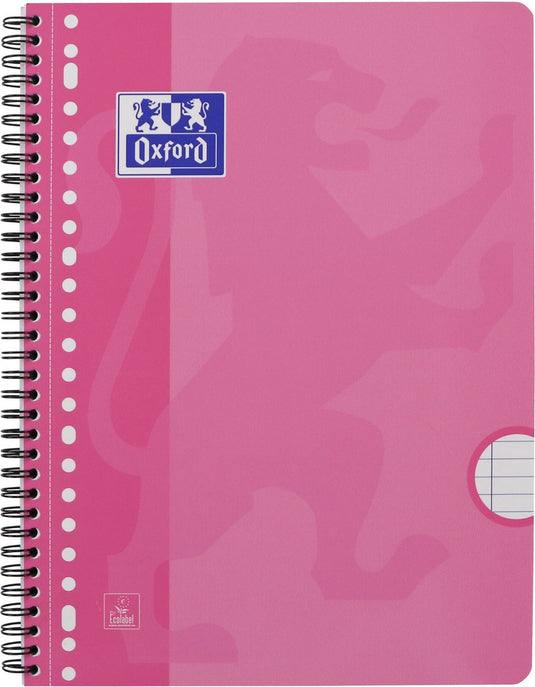 Oxford school collegeblok - a4+ - 23-gaats - lijn - 80 vel - roze