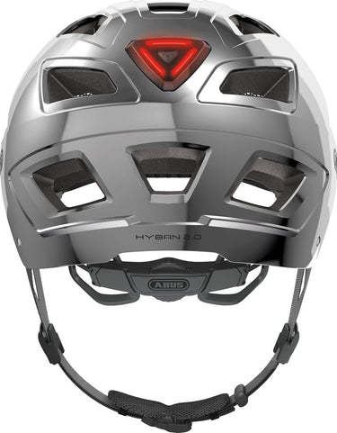 Abus fietshelm hyban 2.0 chrome silver l - 56-61 cm - zilver - geschikt voor gebruik op elektrische fietsen - stadsfietsen - 460 g