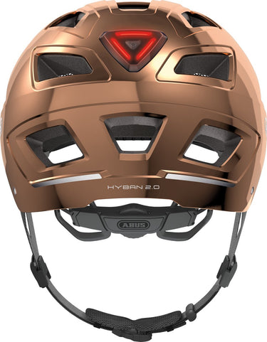Abus fietshelm hyban 2.0 chrome rosé m - 52-58 cm - goud - geschikt voor gebruik op elektrische fietsen - stadsfietsen - 400 g