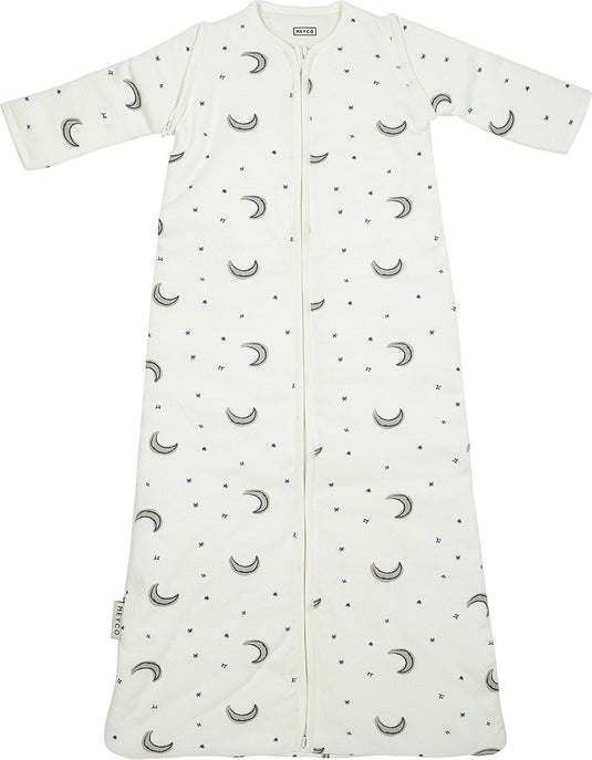 Meyco baby slaapzak winter moon - afritsbare mouwen - indigo - 110cm - winterslaapzak