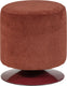 Woood islen poef met draaivoet - bouclé - bordeauxrood - 47x39x39