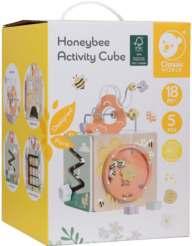Afbeelding laden in galerijviewer, Classic world houten activiteitenkubus honingbij, 5dlg.
