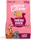 Edgard cooper puppy hondenbrokken voor grote honden, verse eend kip, 12kg, graanvrij recept met natuurlijke ingrediënten, perfecte vezelbalans