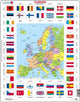 Larsen kaart europa met vlaggen, 70st.