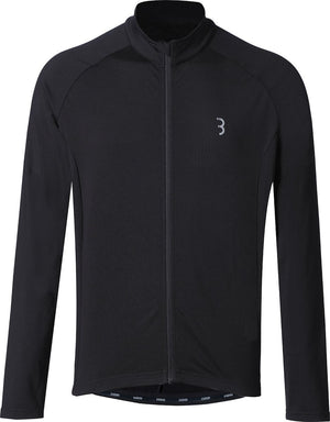 Bbb cycling transition lange mouwen fietsshirt heren en dames - 10-15 °c - mtb en wielrenshirt met 3 achterzakken - zwart