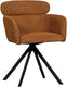 Woood draaibare eetkamerstoel fenne - polyester - ginger - 80x58x60