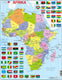 Larsen afrika met vlaggen – puzzel – kaarten geografie – vlaggen afrika – educatieve legpuzzel voor kinderen – 70 stukjes – gemaakt in noorwegen – extra dikke 2,5 mm stukjes – tray met vaste rand