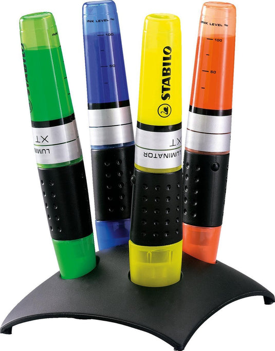 Stabilo luminator - markeerstift - extra grote inkttank - bureauset met 4 kleuren