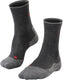 Falke tk2 explore wool silk medium padding wol functioneel materiaal wandelsokken dames grijs - maat 39-40