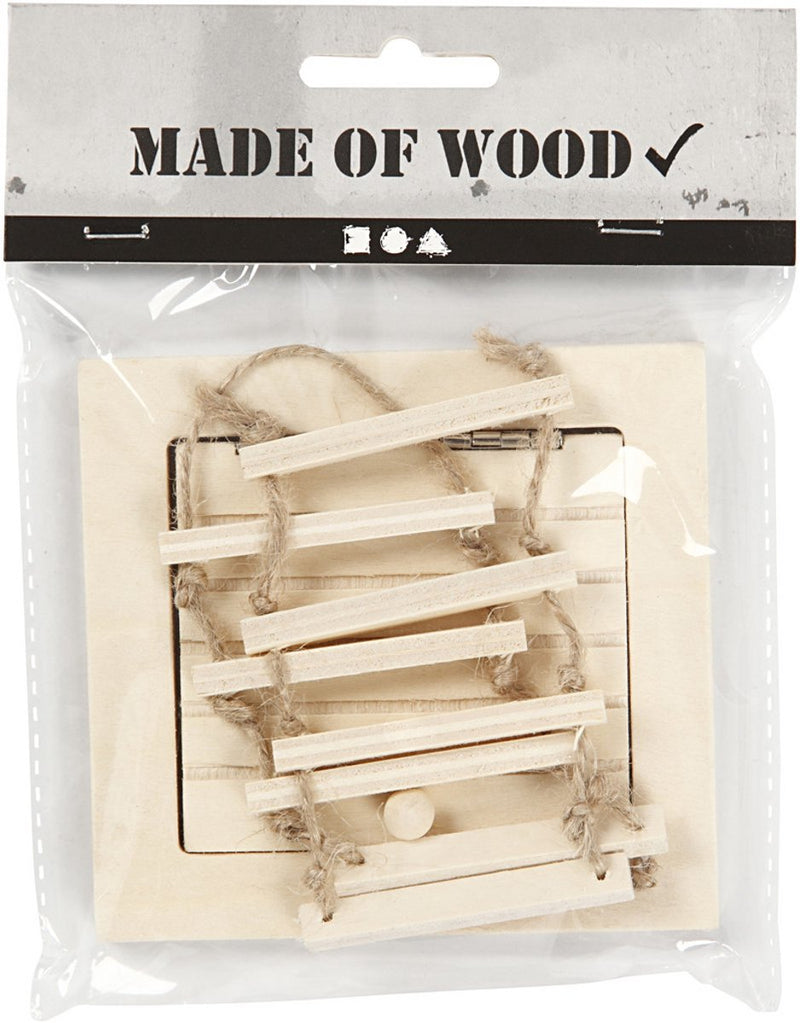 ギャラリービューアに画像をロードする, Creativ company mini houten zolderluik en touwladder
