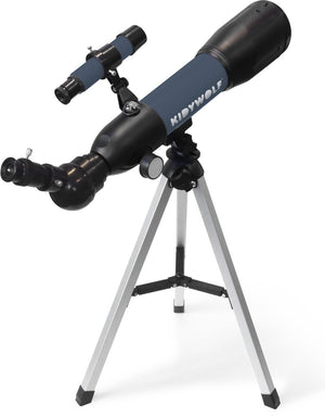 Kidywolf kidytelescope astronomische telescoop voor kinderen – 18x 60x vergroting, 50mm lens, tafelstatief, kompas, barlow lens, 7+