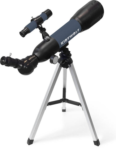 Kidywolf kidytelescope astronomische telescoop voor kinderen – 18x 60x vergroting, 50mm lens, tafelstatief, kompas, barlow lens, 7+