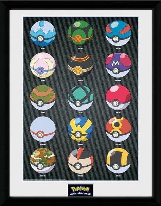 Merkloos sans marque pokemon - collector print 30x40 - pokeballs