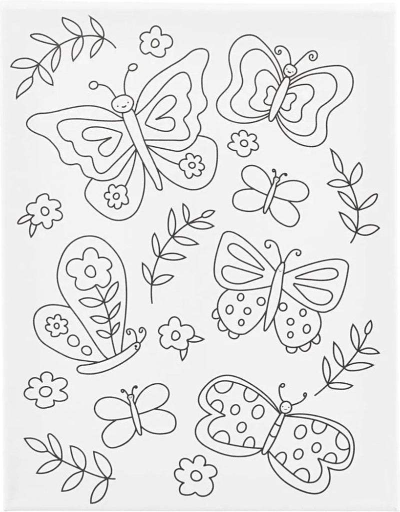 Afbeelding laden in galerijviewer, Creativ company schildercanvas met print vlinders - 24x30cm
